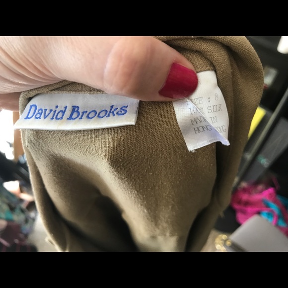 Vintage Silk David Brooks Shirt Dress Pockets 8 - Picture 8 of 8